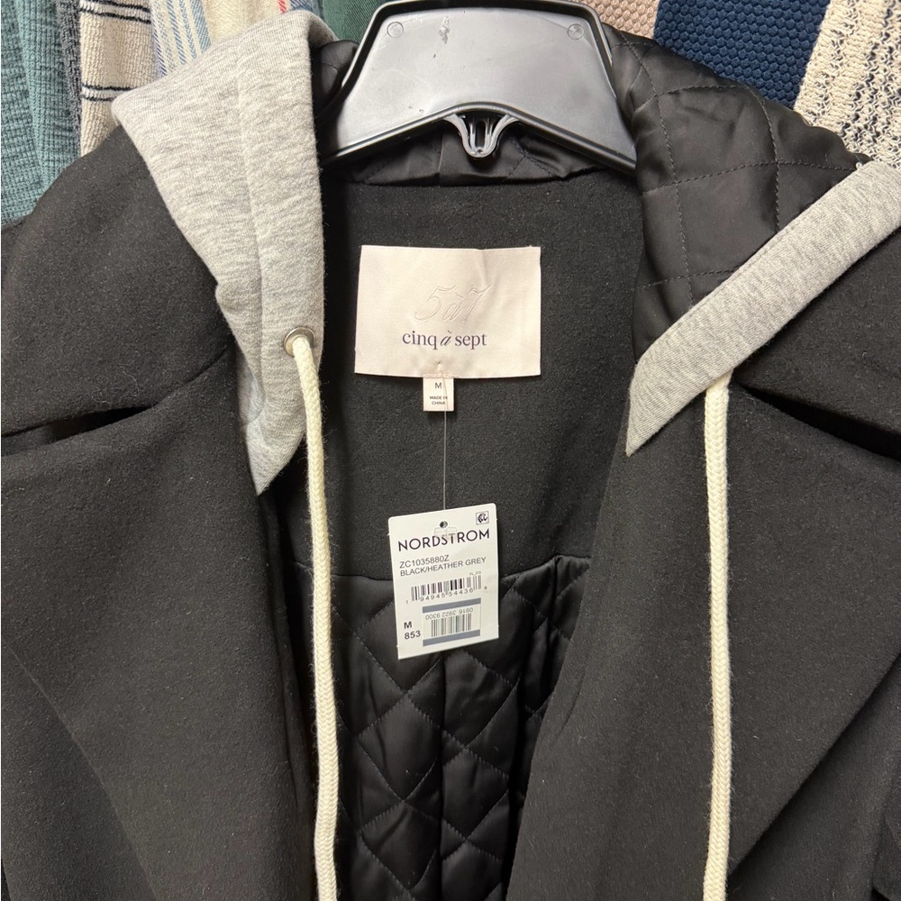 Cinq a Sept vander hooded longline coat - Picture 10 of 14